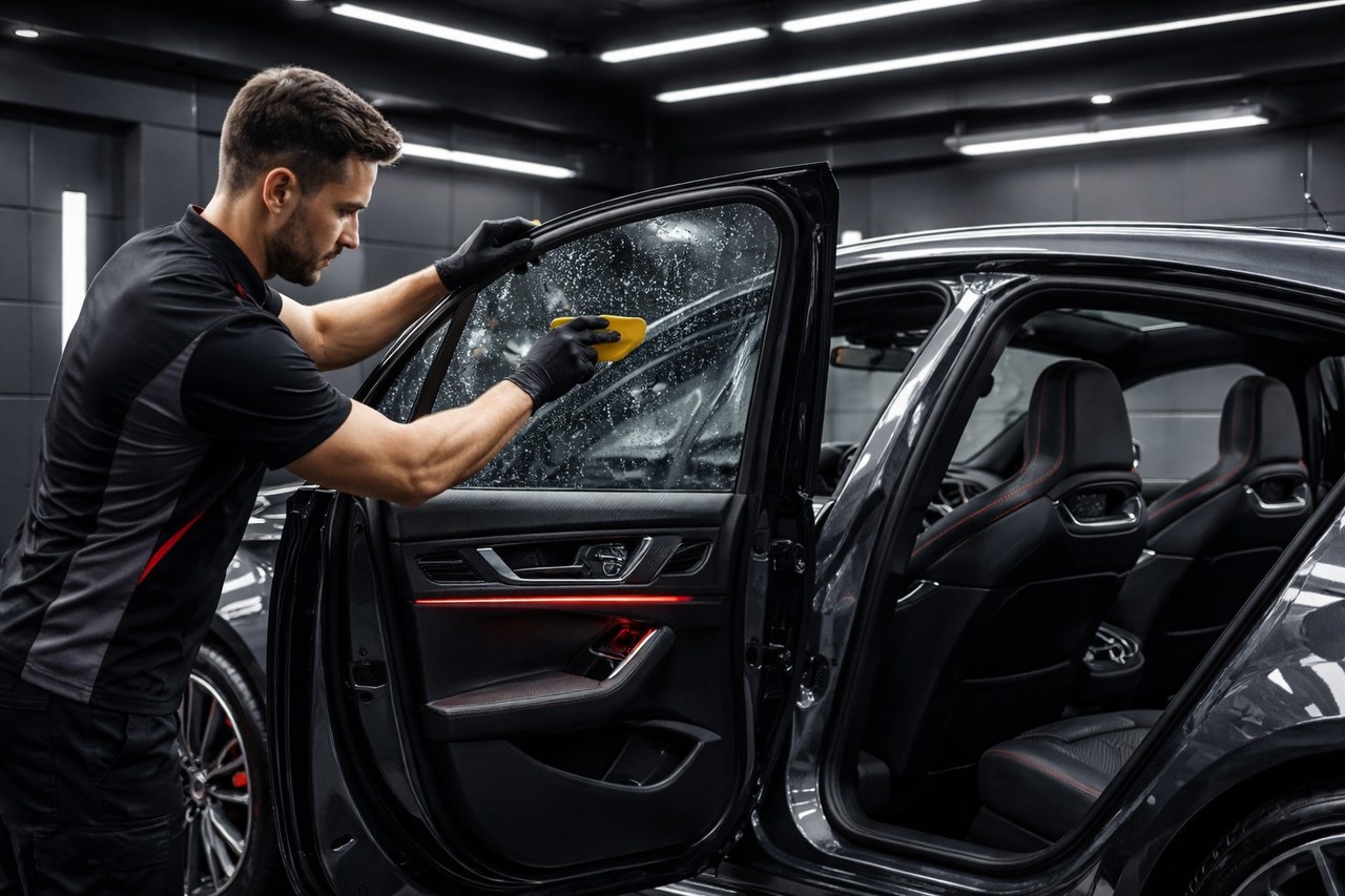 Тонирование стекол автомобиля плёнкой